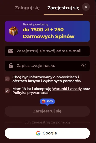 Rejestracja w Roman kasyno